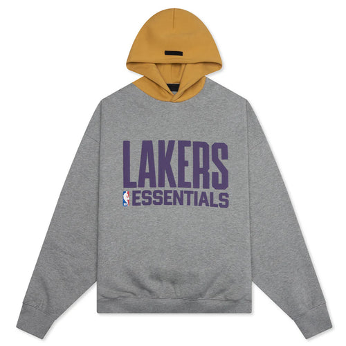 Fear of God Essentials x NBA Lakers Sport Hoodie Concrete Heather Canyon