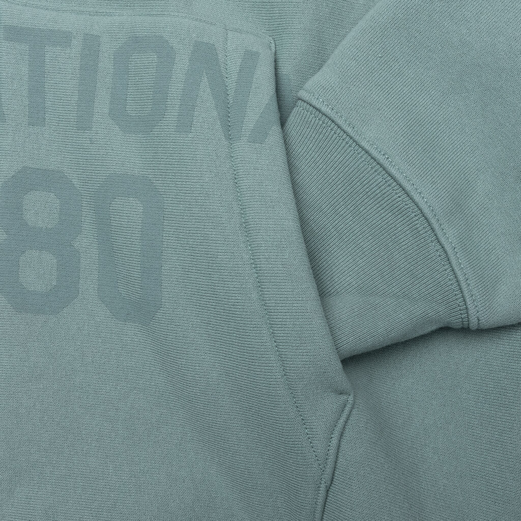 Established Printed Zip Hoodie Grey Green
