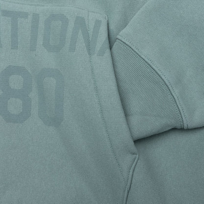 Established Printed Zip Hoodie Grey Green