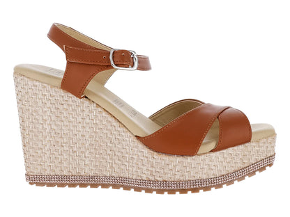 Sandalias de Plataforma Luna Rosa Color Tan para Mujer