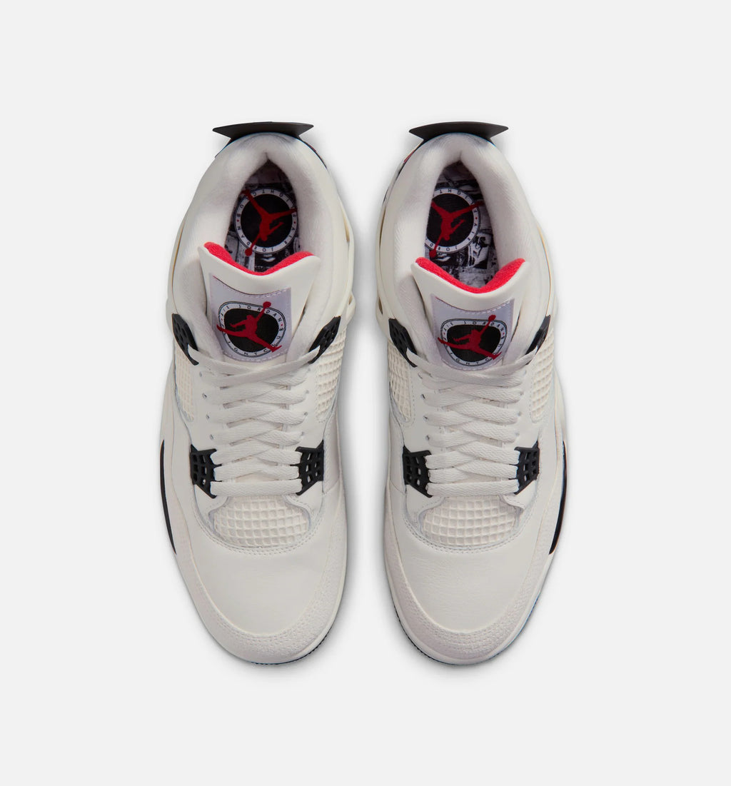 Air Jordan 4 Retro Flight Club Mens Lifestyle Shoe Sail Black University Red