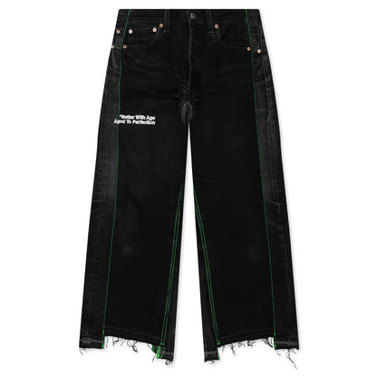 Monroe Triple Wide Denim Trouser Black