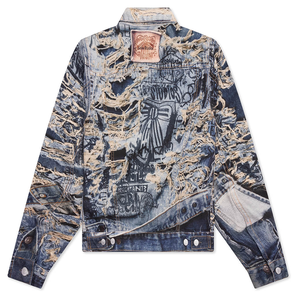 Scribble Denim Jacket Mid Blue