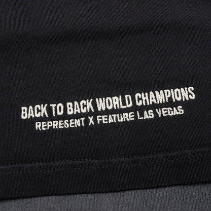 Feature x Represent Multi Logo T Shirt Stained Black
