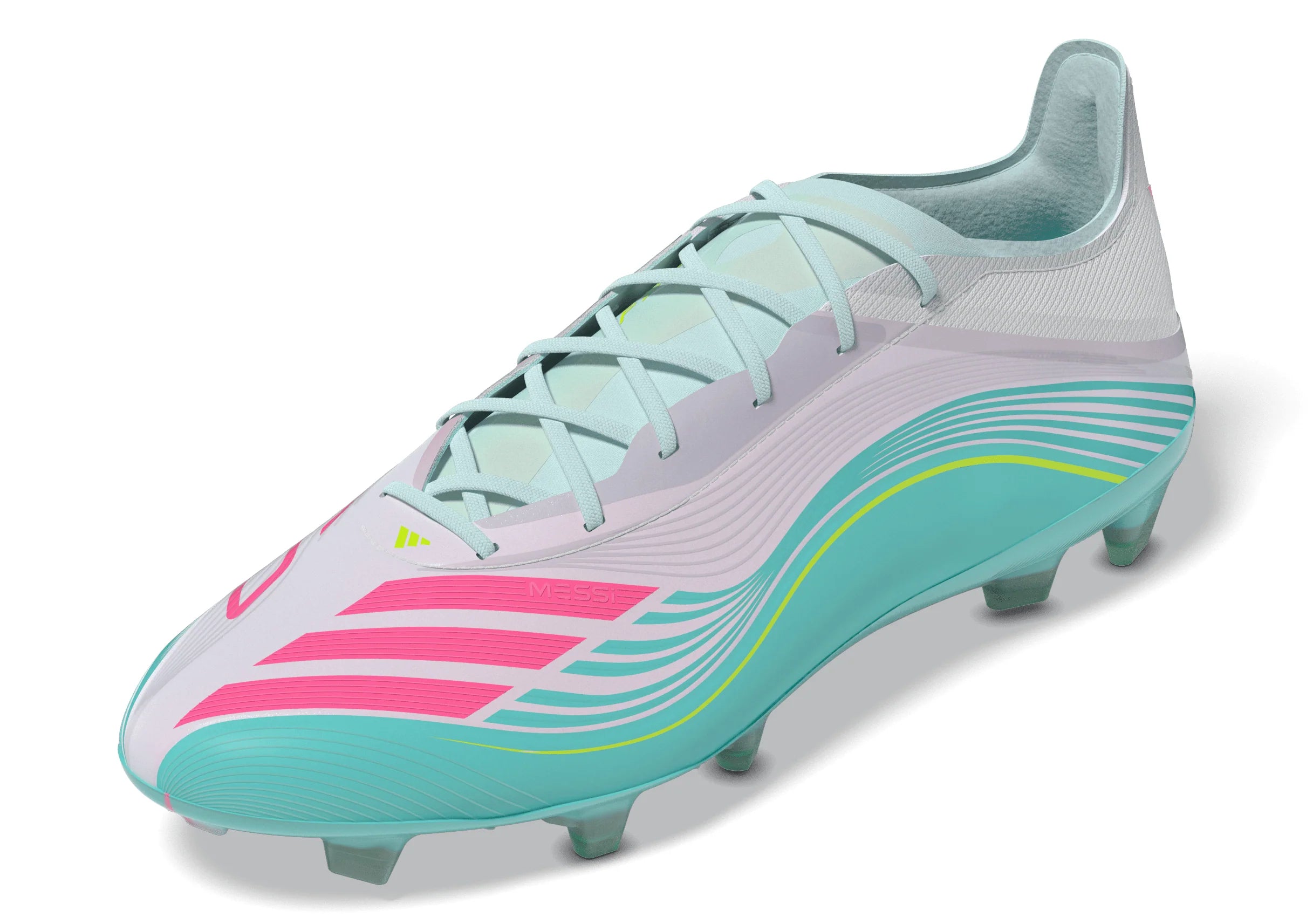 adidas F50 Messi Pro FG Firm Ground Mens Soccer Cleats White Pink Aqua