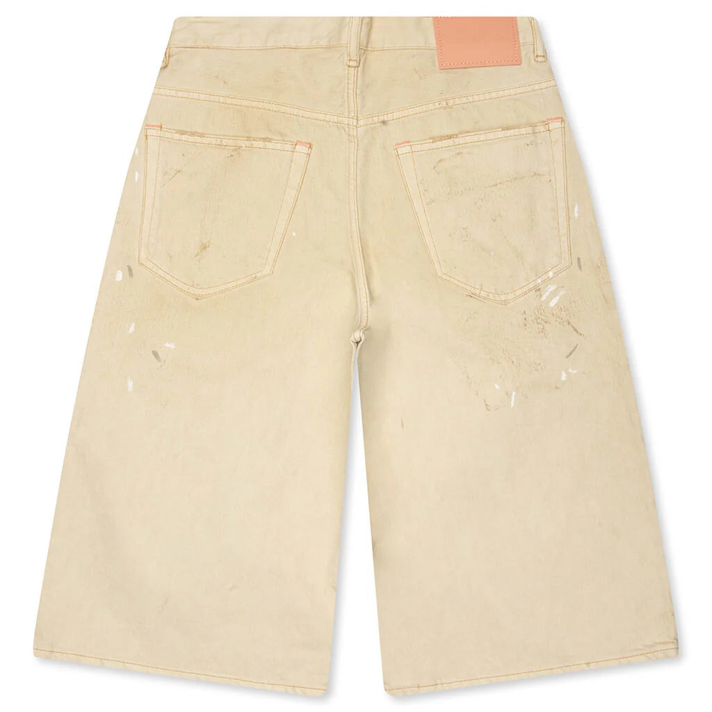 Distressed Denim Shorts White