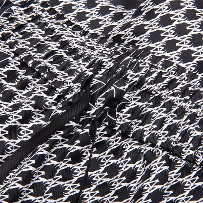 Houndstooth Silk Short Black