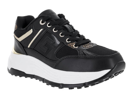 Tenis Guess Fonzi Negro con Dorado para Mujer