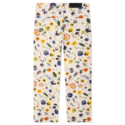Floral Beaded Baggy Jean Pressed Flower