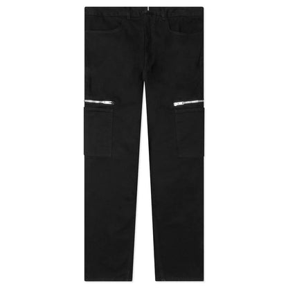 Loose Fit Pant w Cargo Pocket and Zip Black
