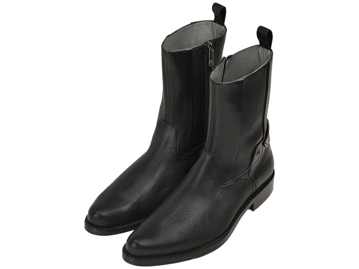 Botas Cuadra de Piel de Venado Negro para Hombre