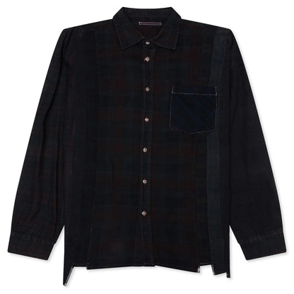 Over Dye 7 Cuts Wide Shirt Black