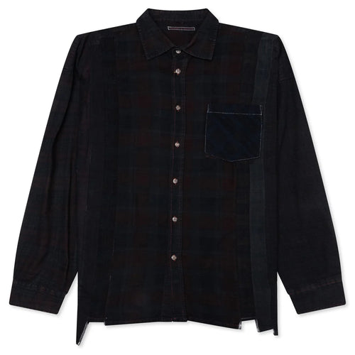 Over Dye 7 Cuts Wide Shirt Black