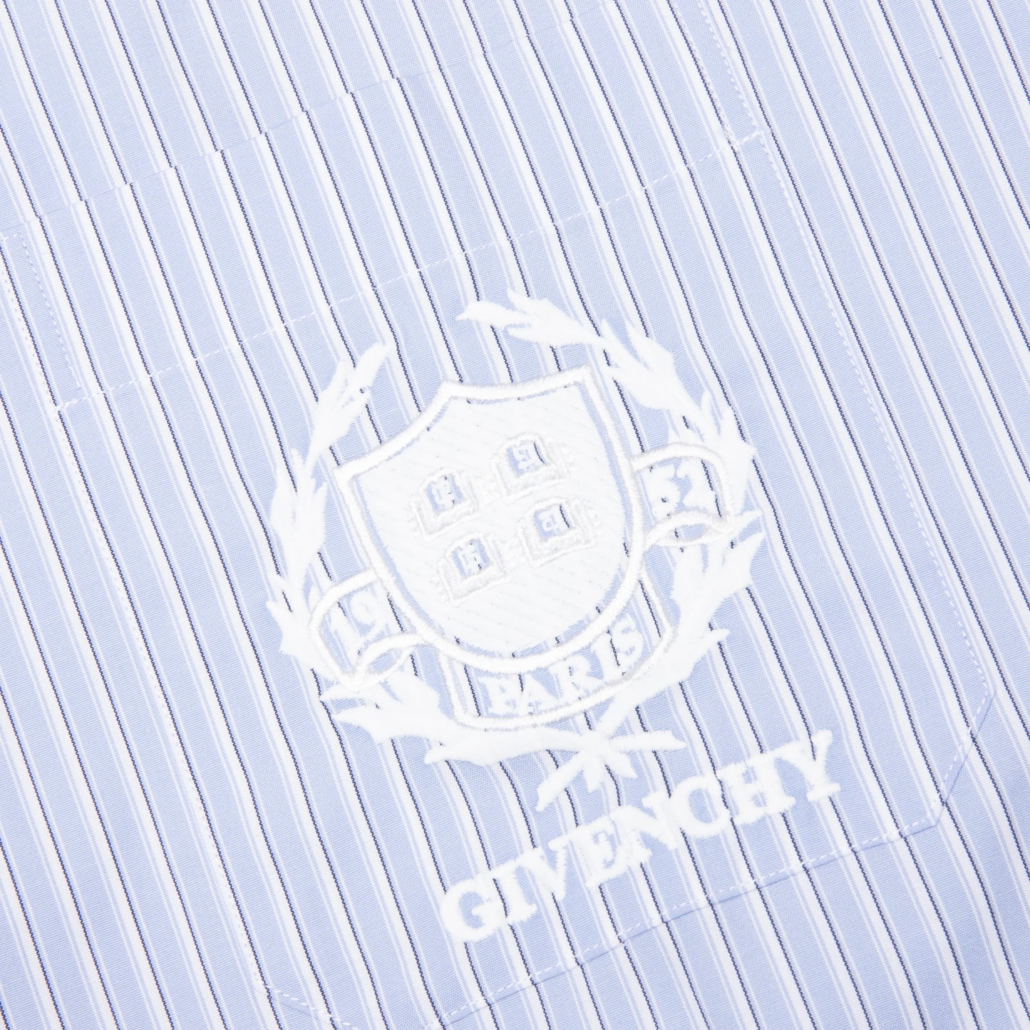 Crest Logo Stripe Shirt Light Blue
