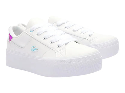 Tenis Lacoste Ziane Platform Blanco y Rosa para Mujer