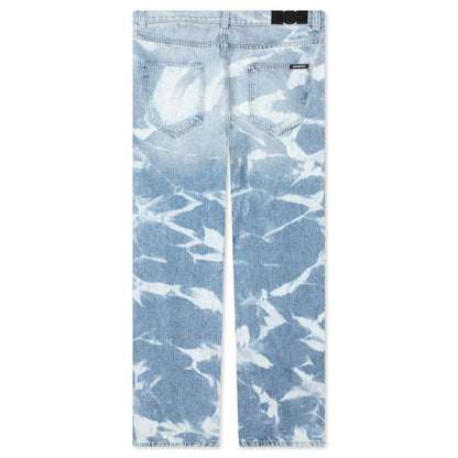 Patterned Bleach Baggy Jeans Light Wash