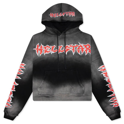 Stars Shine Graffiti Hoodie Black Red