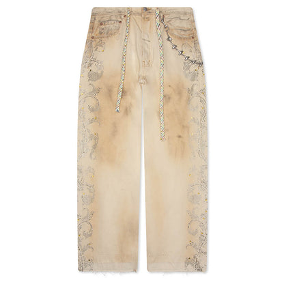 Denim with Chain Jean Dirty White