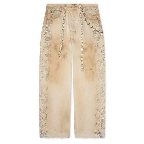 Denim with Chain Jean Dirty White