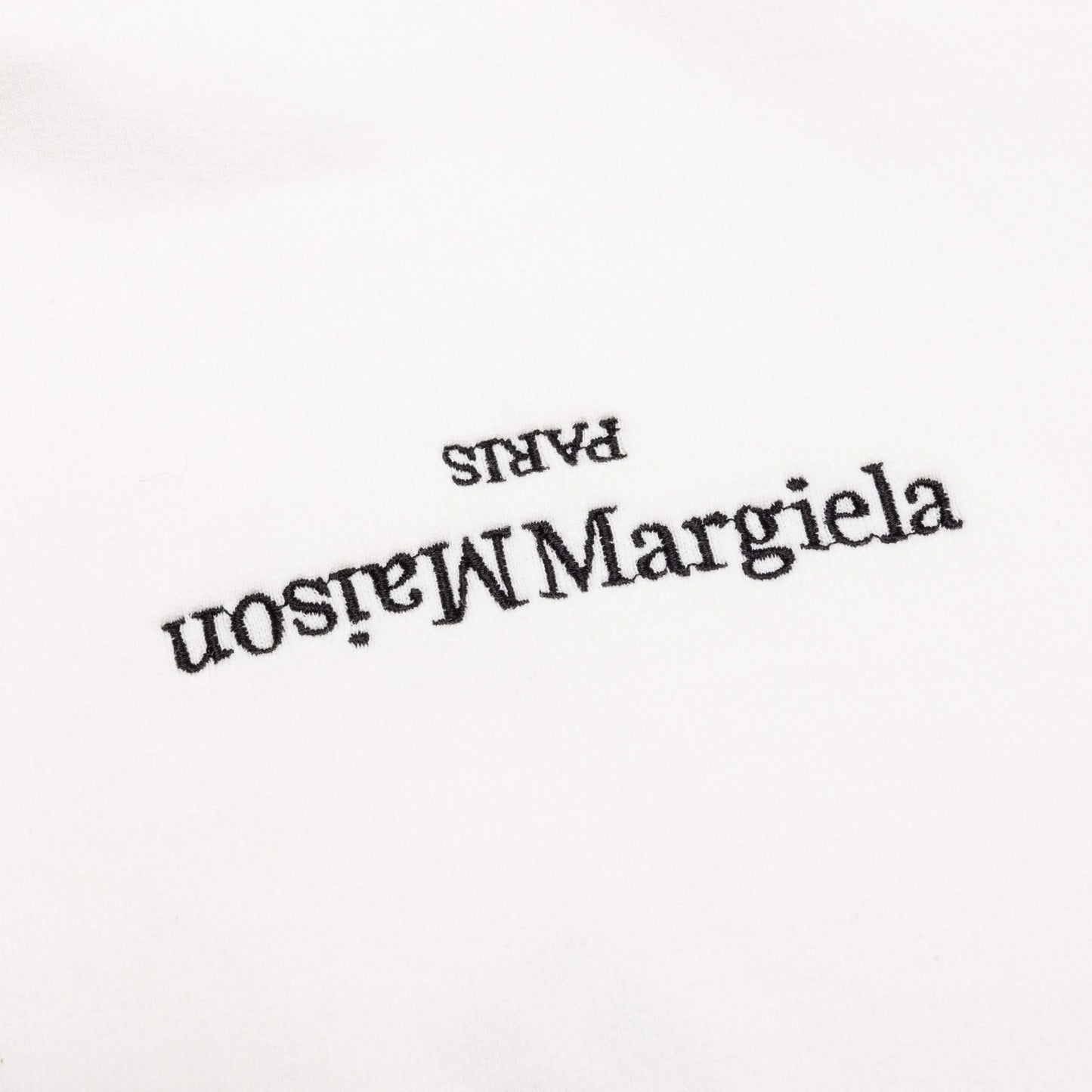 Upside Down Logo Hoodie Off White Black Embroidery