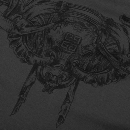 Baroque Print S S T Shirt Charcoal