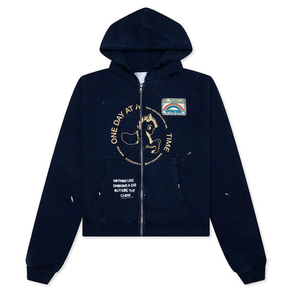 Treatment Center Zip Hooded Sweatshirt Navy