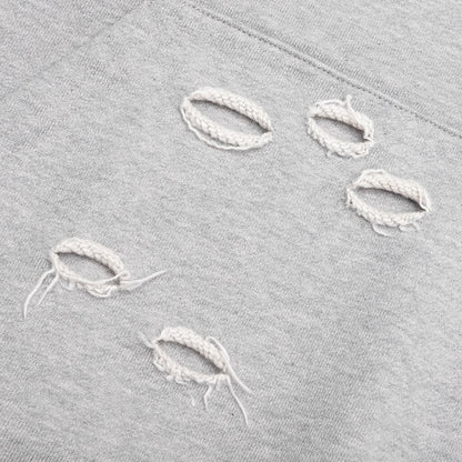 Distressed Hoodie Small Logo Heather Grey