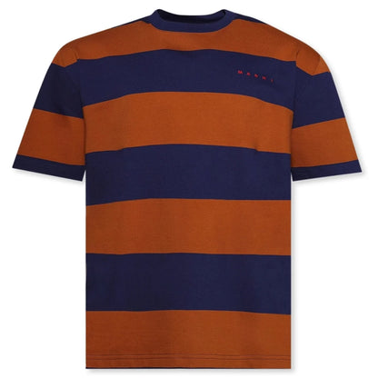 Maxi Stripe T Shirt Ocean Tobacco