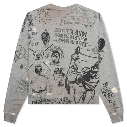 Pumping Iron Crewneck Sweatshirt Heather Grey