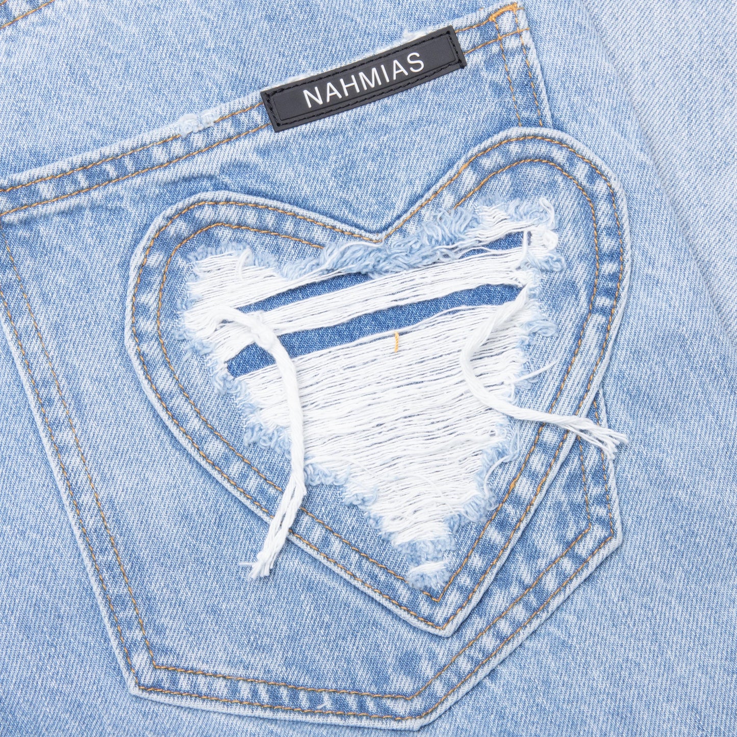 Heart Patchwork Jeans Light Wash