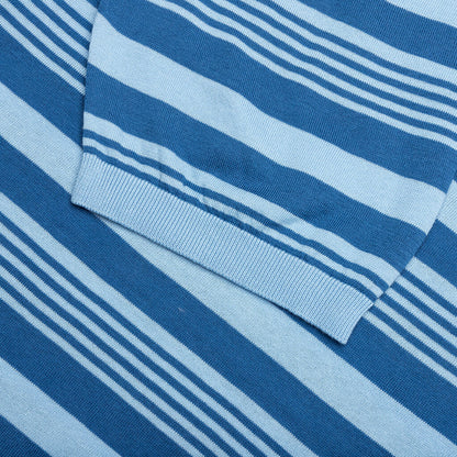 Mixed Striped Polo Shirt Azure