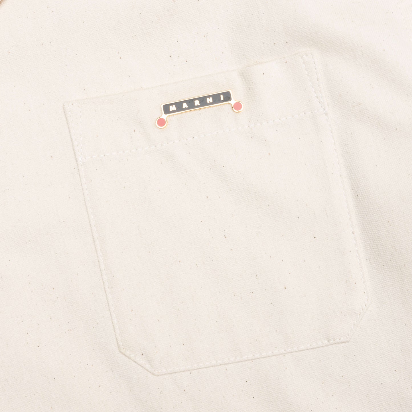 Cream Denim Short Sleeve Shirt with Trunakaroo Plaque Bone