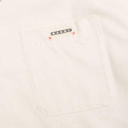 Cream Denim Short Sleeve Shirt with Trunakaroo Plaque Bone