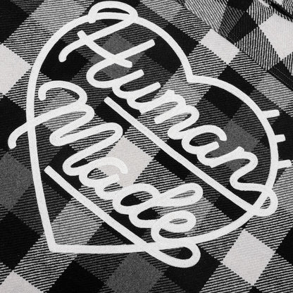 Wool Check Shirt Jacket Black