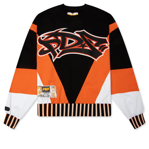 Crew Neck A Orange Black White