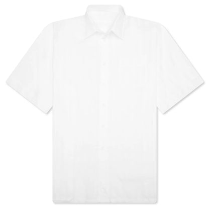 Cotton Voile Shirt With Stripes White
