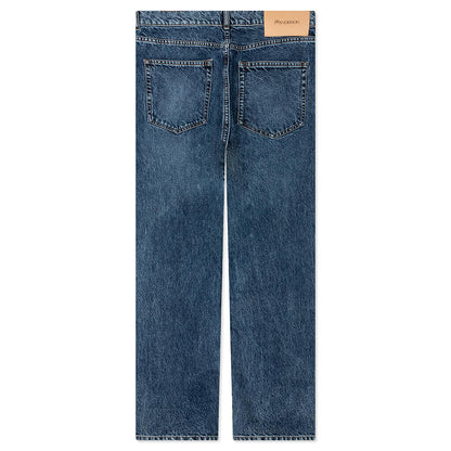 5 Pocket Straight Leg Trousers Mid Blue