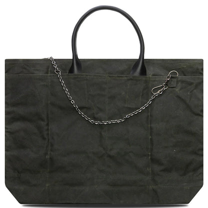U Broke Me Waxed Canvas Tote Bag Green