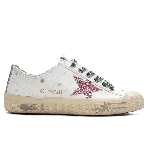 Womens V Star 2 Leather Sneaker White Bubble Gum Platinum