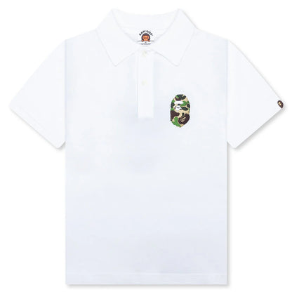 Kids One Point Polo Shirt White