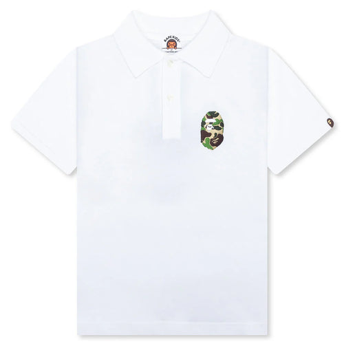 Kids One Point Polo Shirt White