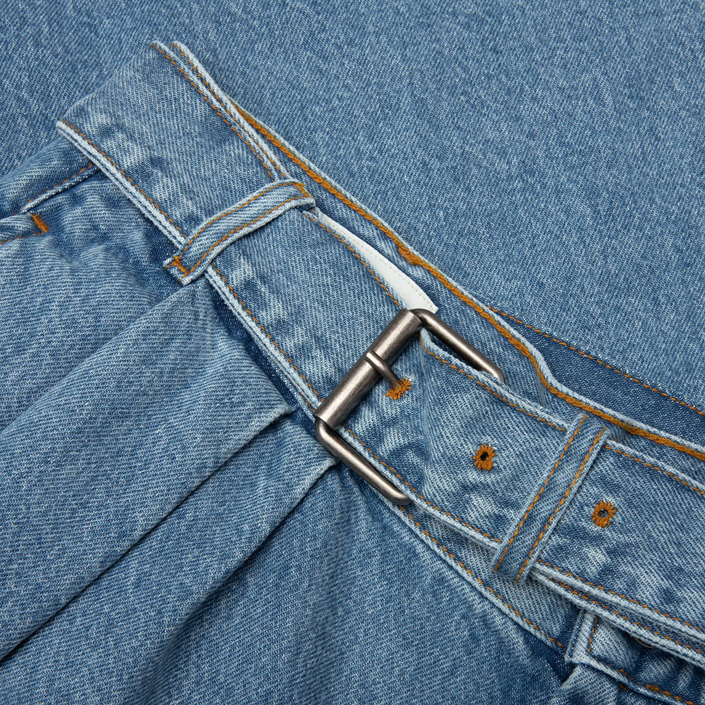 Preaches Short Washed Denim MW Pants Light Blue