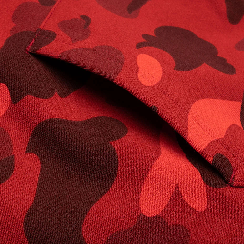 Color Camo Shark Full Zip Hoodie Red