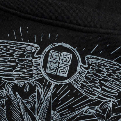 Tarot Print Boxy Fit Long Sleeve T Shirt Black