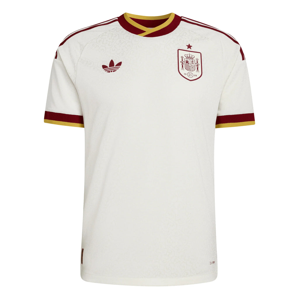 adidas Spain Away Authentic Mens Soccer Jersey 2026 White