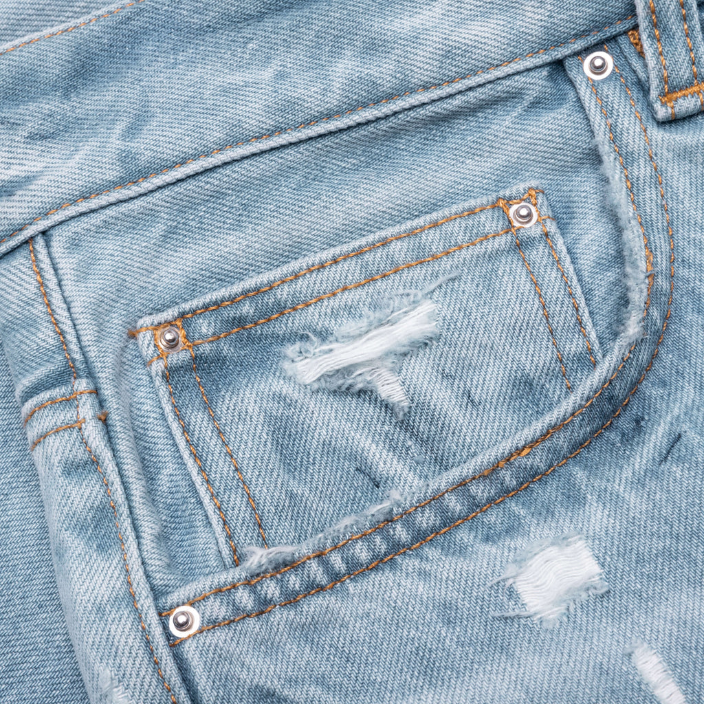 Straight Fit Aloha Patch Jean Faded Indigo