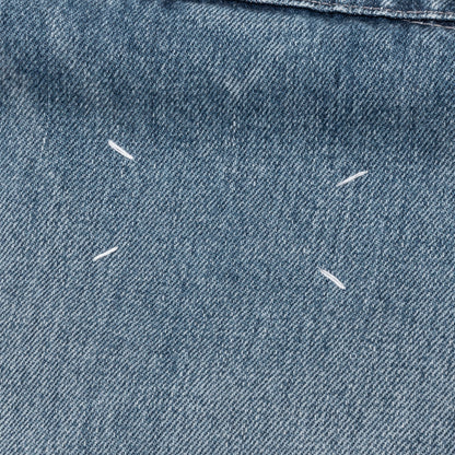 Denim Jacket with Corduroy Collar Light Blue