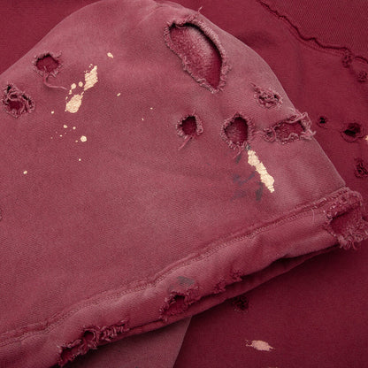 Luke Fleece Hoodie Burgundy