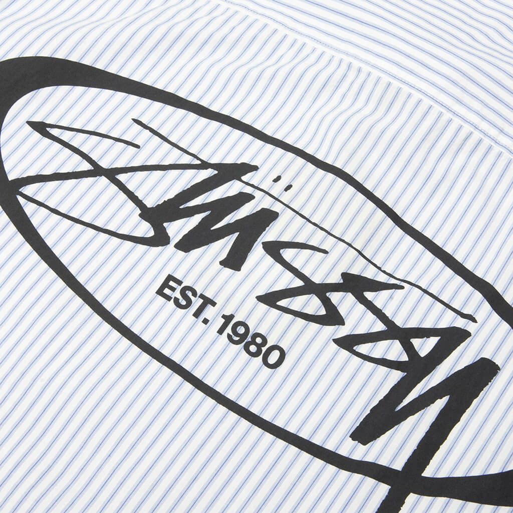 Standard L S Shirt Logo Blue Stripe