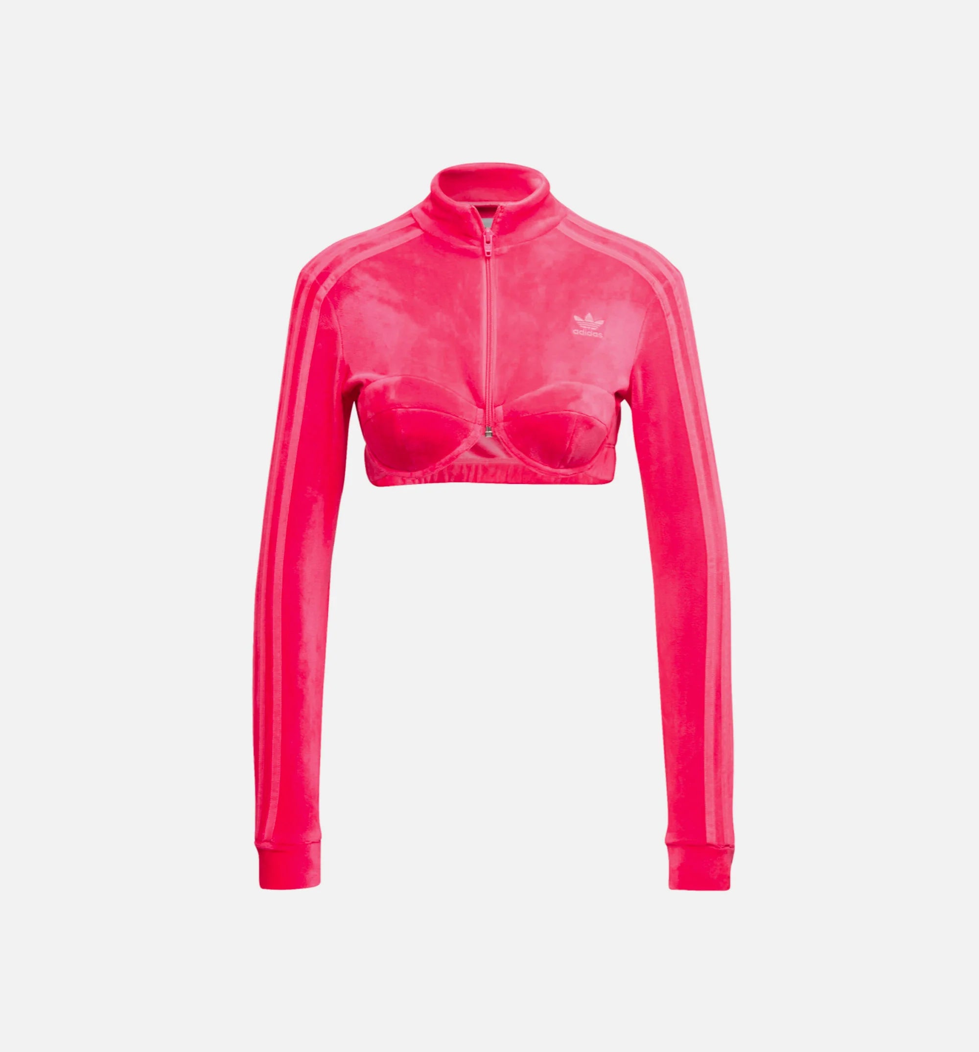 Jeremy Scott Velour Bra Track Top Womens Top Pink